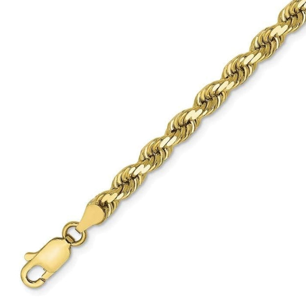 10K Gold Hollow Rope Chain Necklace – 6mm