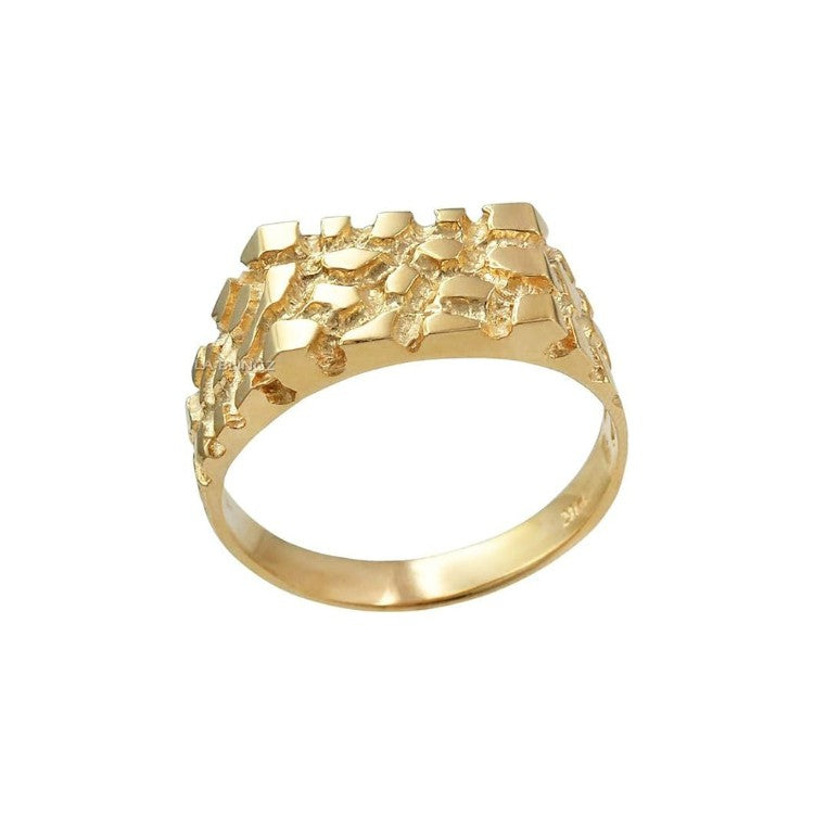 10K Gold Rectangular Nugget Ring – Small
