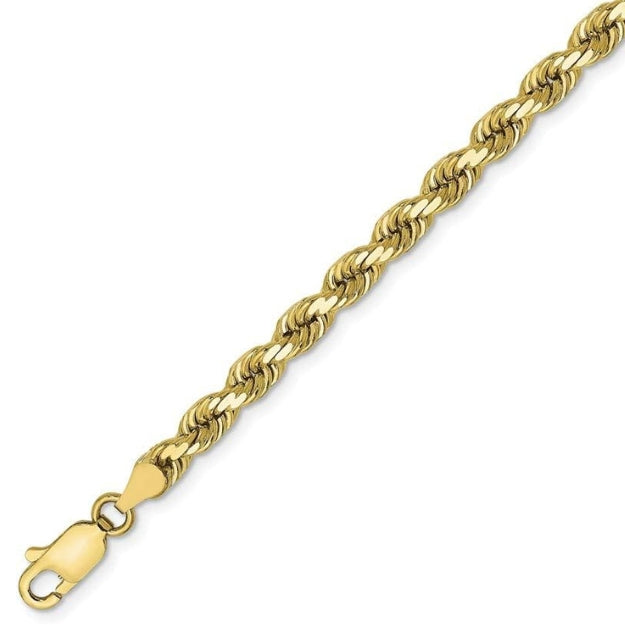 10K Gold Solid Rope Chain Necklace – 5mm
