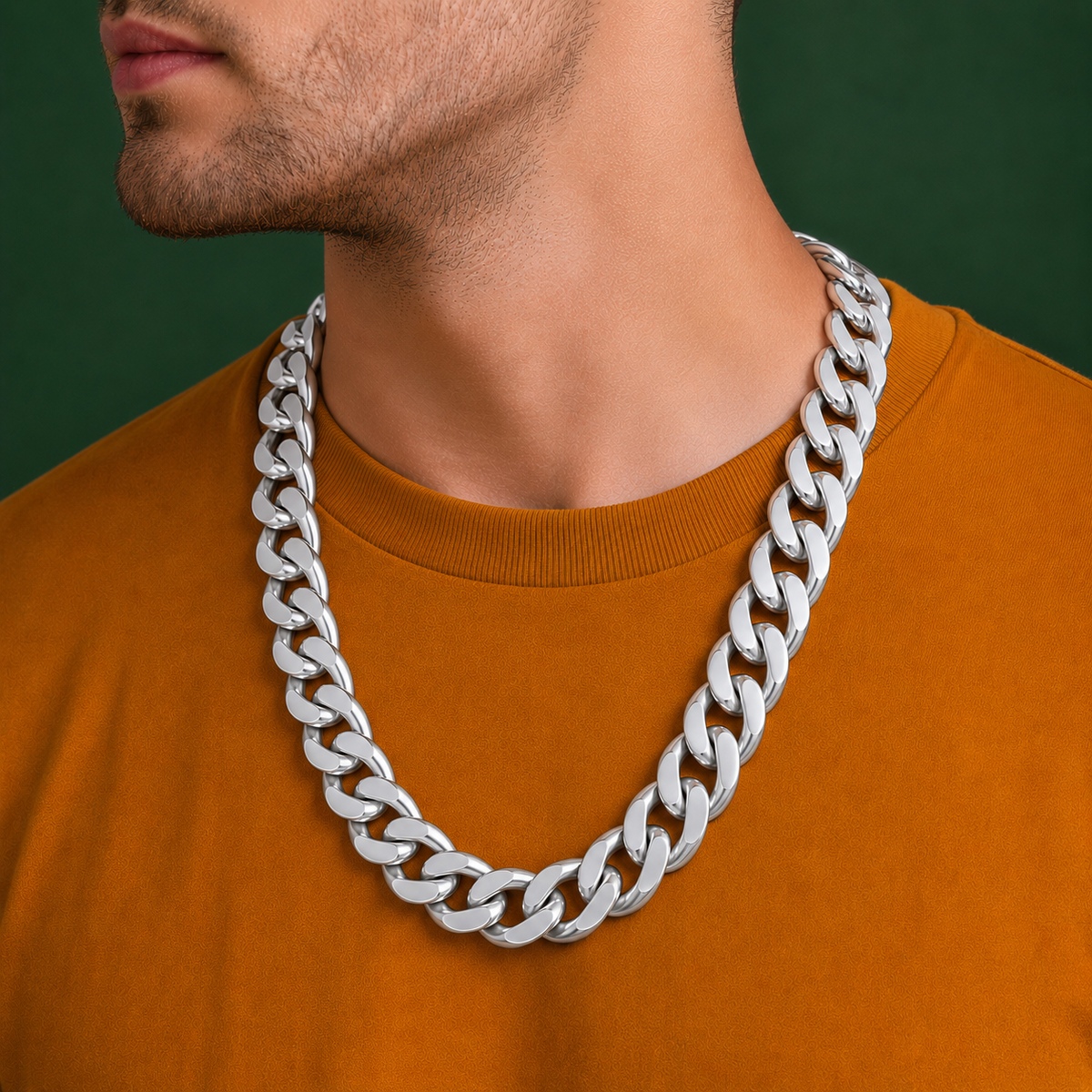 925 Sterling Silver Curb Chain Necklace – 13mm