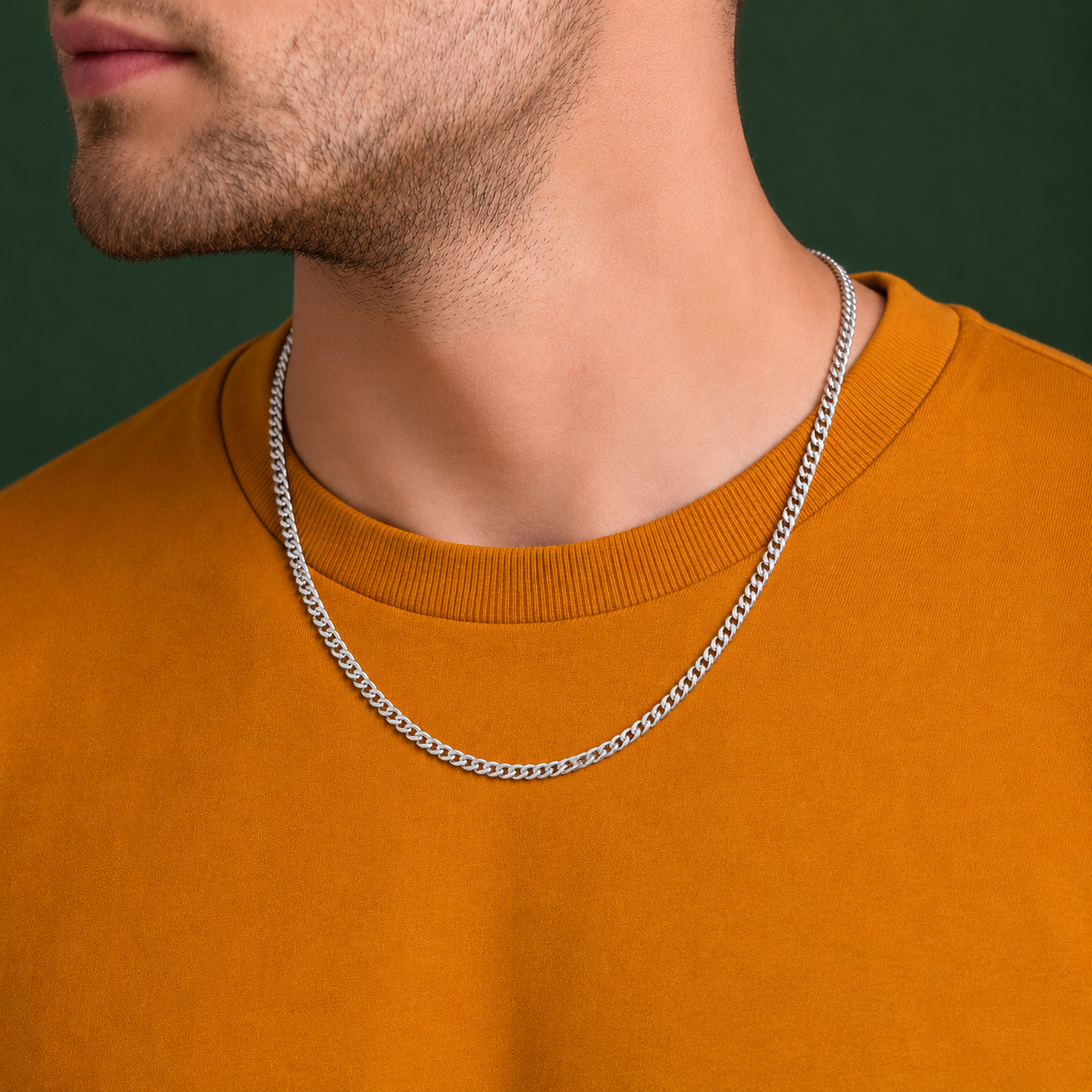 925 Sterling Silver Curb Chain Necklace – 4mm