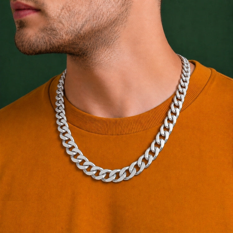 925 Sterling Silver Curb Chain Necklace – 9mm