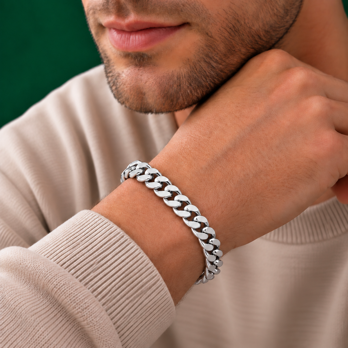 925 Sterling Silver Curb Chain Bracelet – 6.7mm