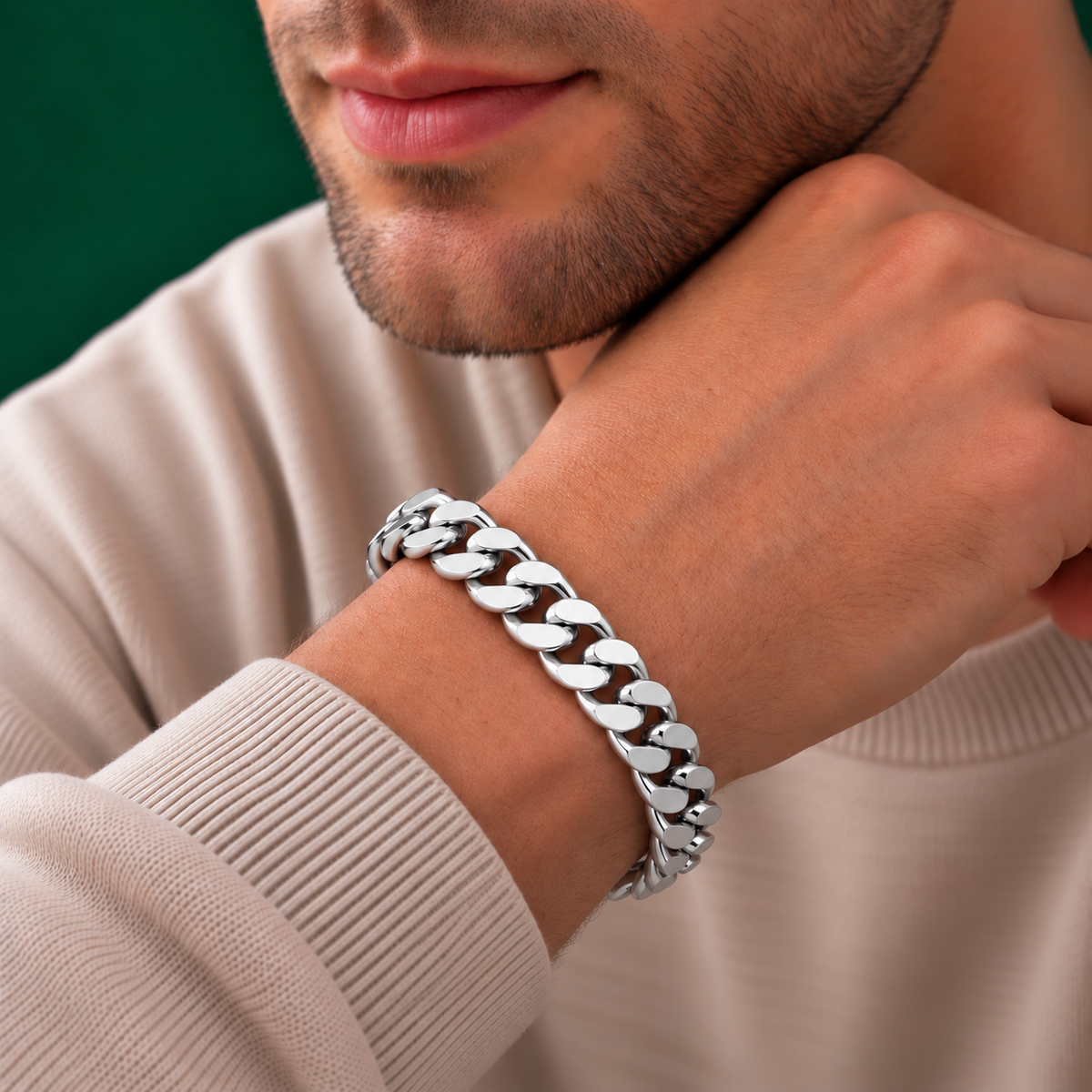 925 Sterling Silver Curb Chain Bracelet – 8.7mm