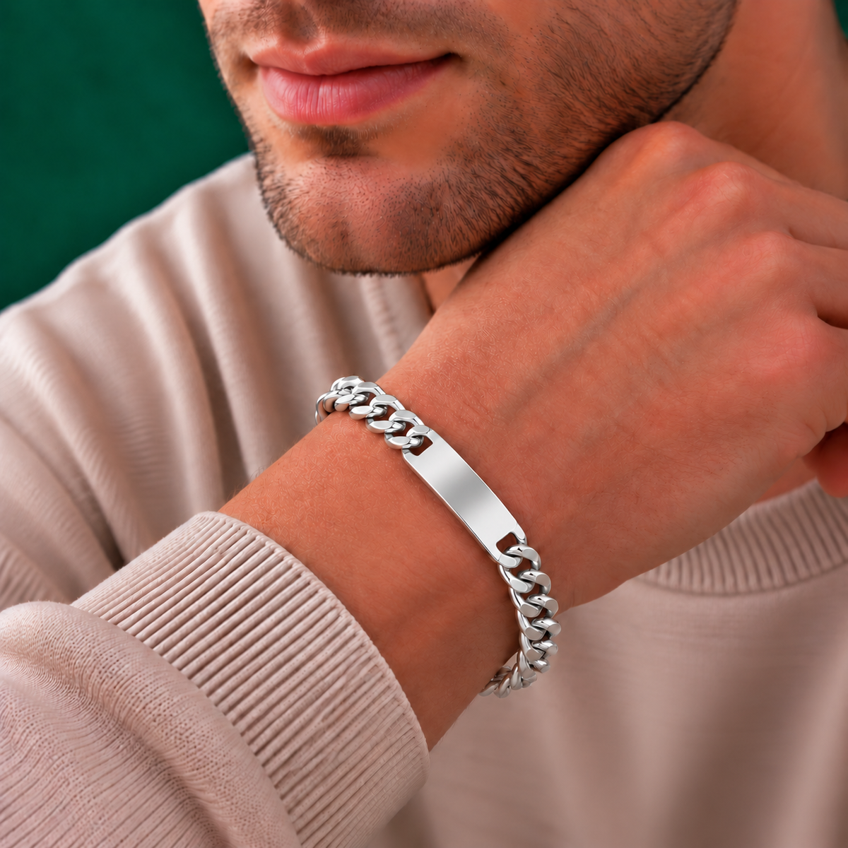 925 Sterling Silver Curb ID Bracelet - 5mm