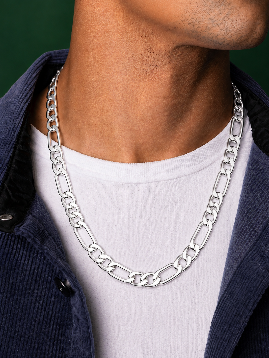 925 Sterling Silver Figaro Chain Necklace – 10.7mm