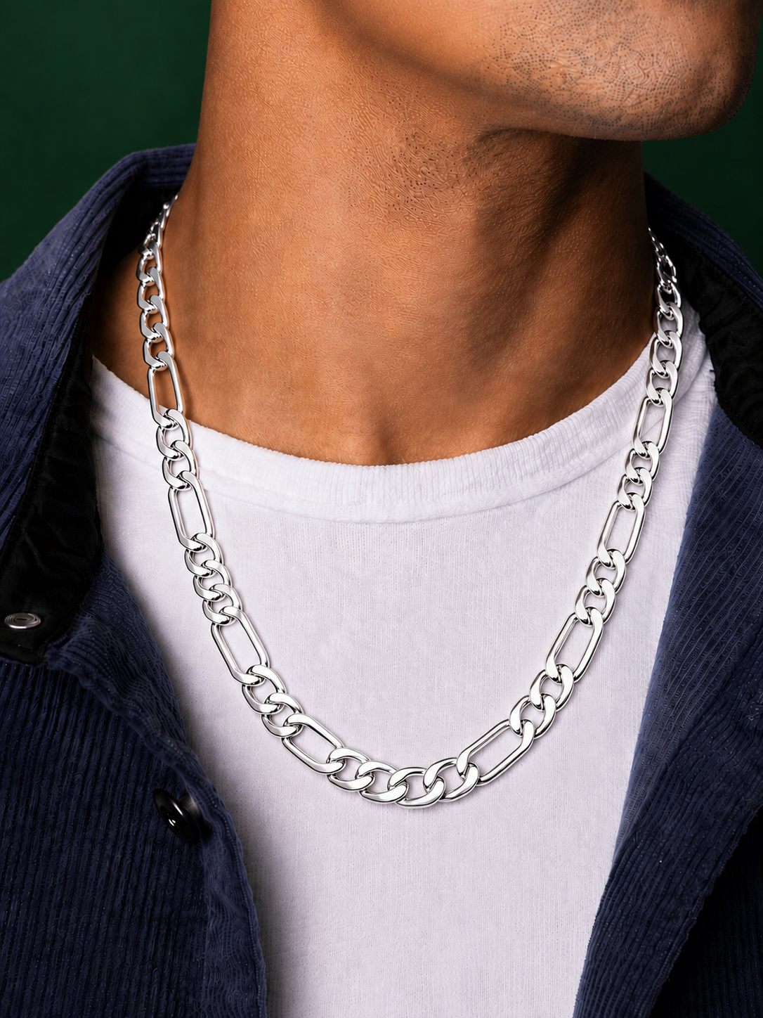 925 Sterling Silver Figaro Chain Necklace – 9mm