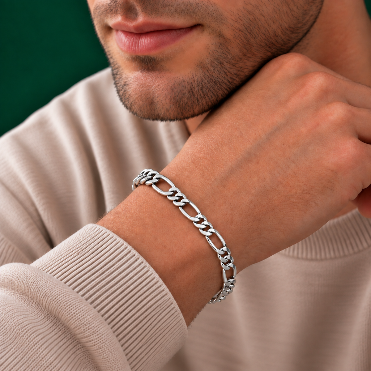 925 Sterling Silver Figaro Chain Bracelet – 5mm
