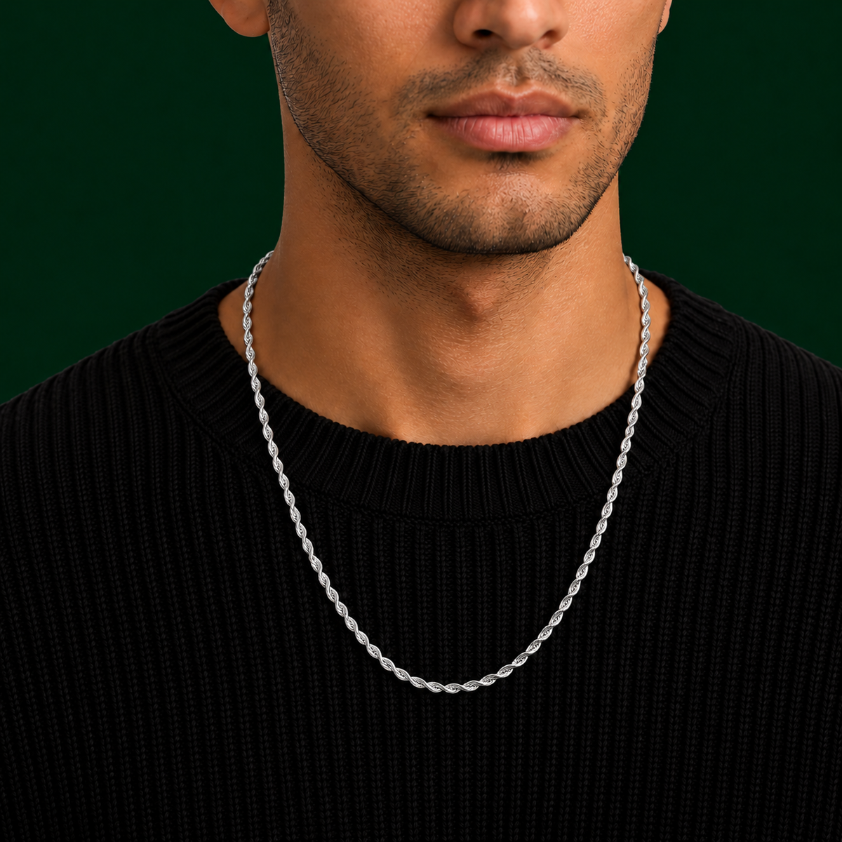 925 Sterling Silver Rope Chain Necklace – 1.4mm