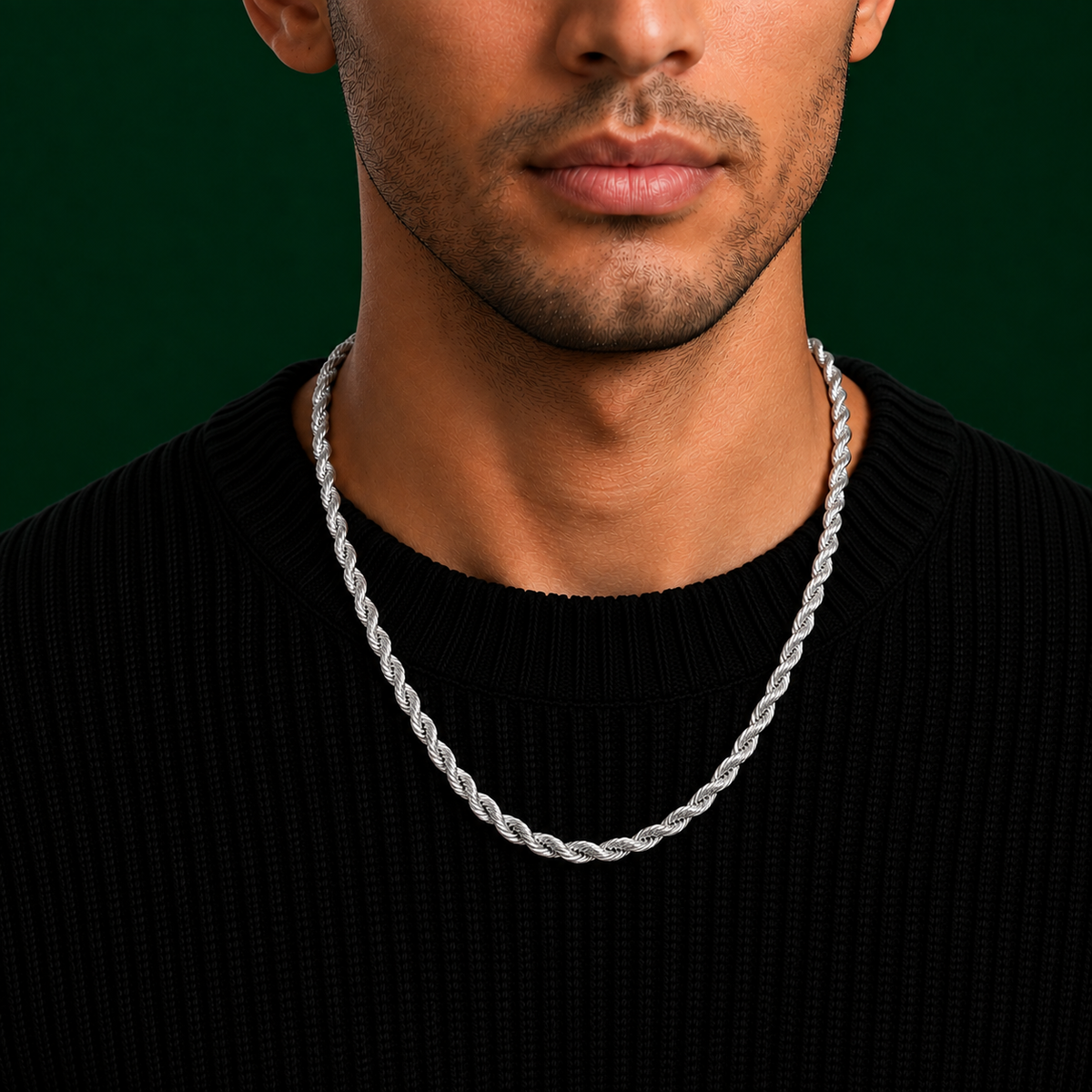 925 Sterling Silver Rope Chain Necklace – 5mm