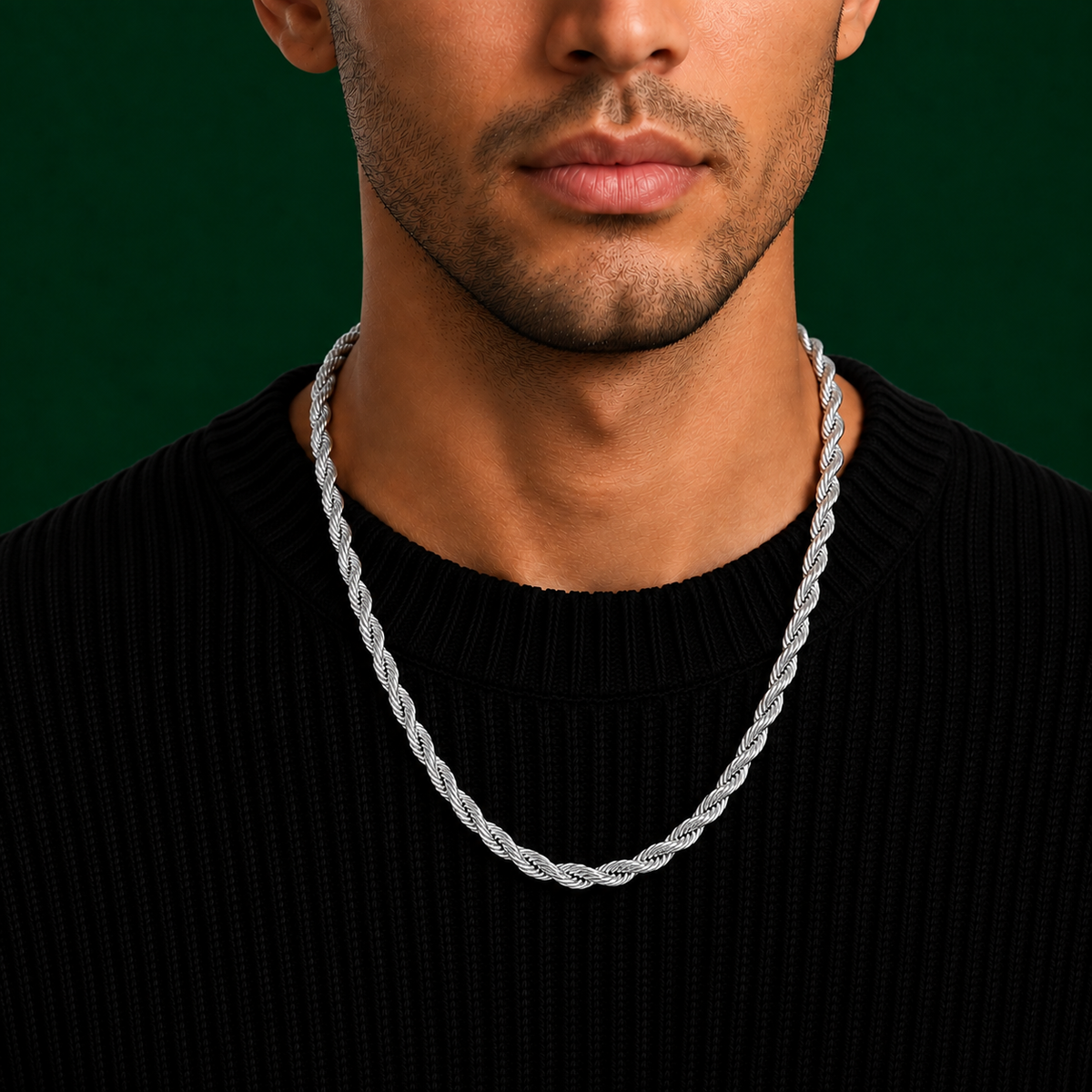 925 Sterling Silver Rope Chain Necklace – 6mm