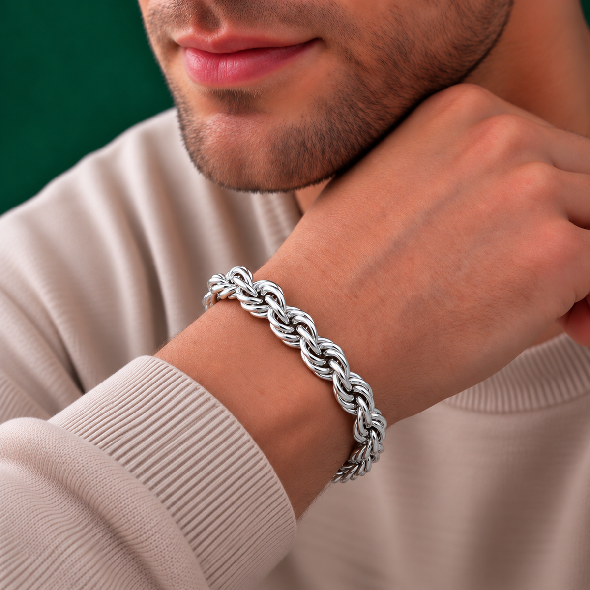 925 Sterling Silver Rope Chain Bracelet – 2.5mm