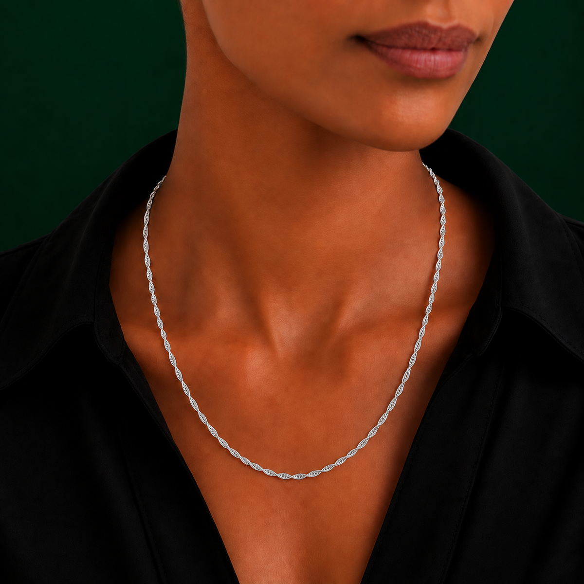 925 Sterling Silver Singapore Chain Necklace – 1.7mm