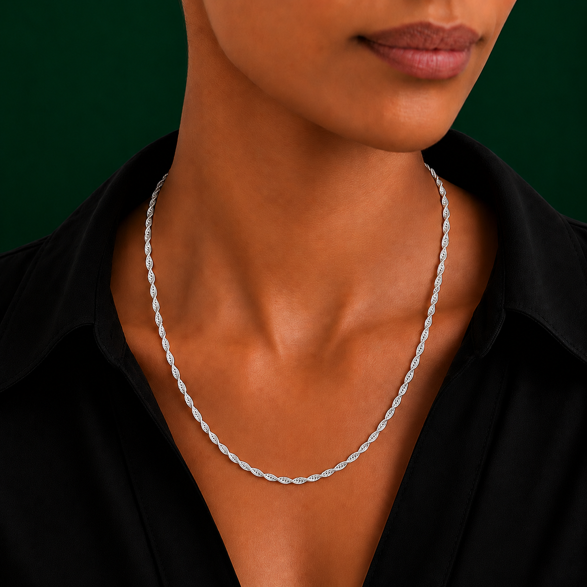 925 Sterling Silver Singapore Chain Necklace – 2.4mm