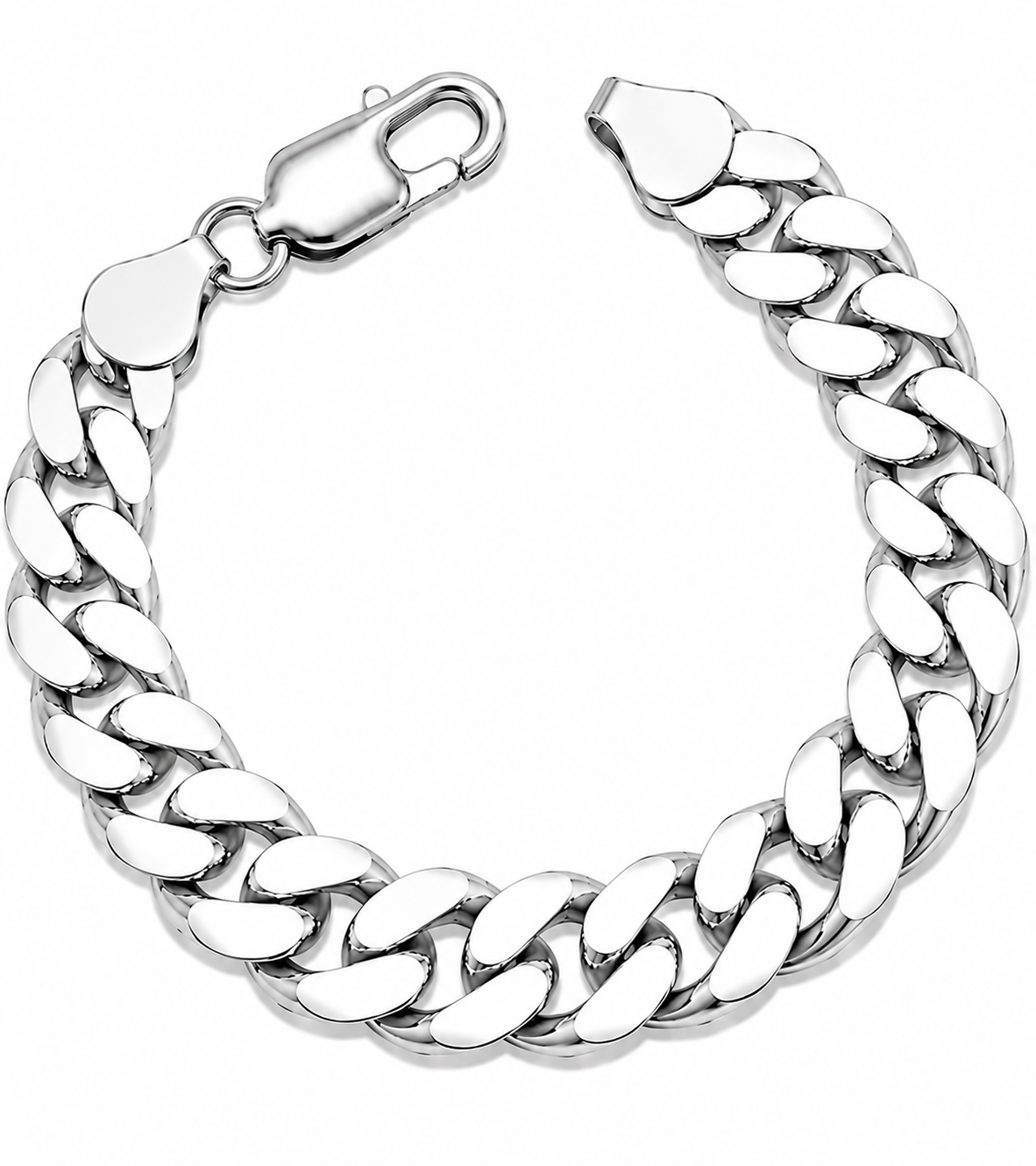 925 Sterling Silver Curb Chain Bracelet – 10.7mm