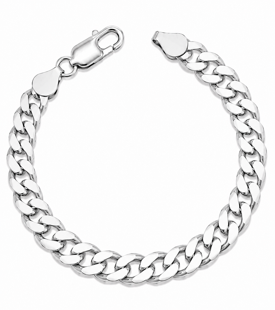 925 Sterling Silver Curb Chain Bracelet – 6.7mm
