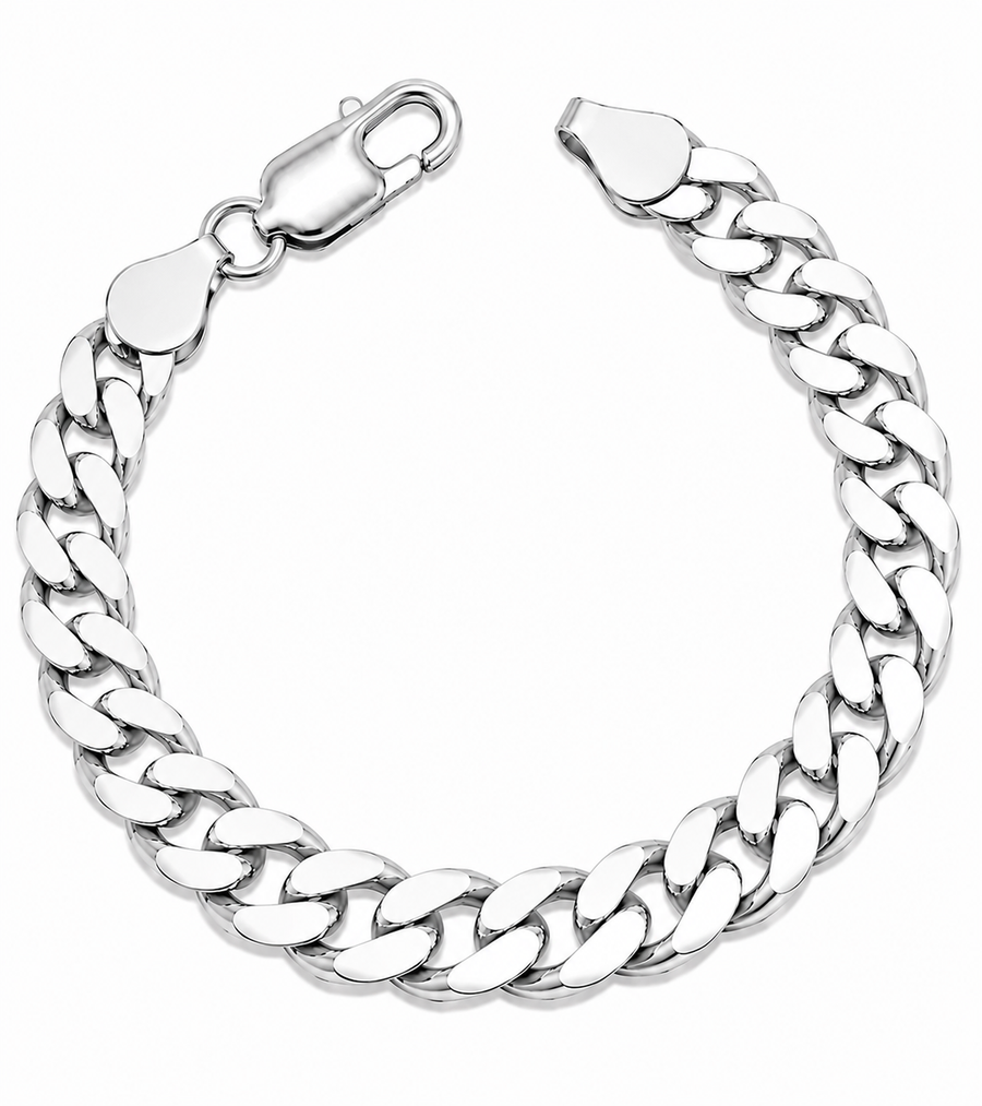 925 Sterling Silver Curb Chain Bracelet – 7.7mm