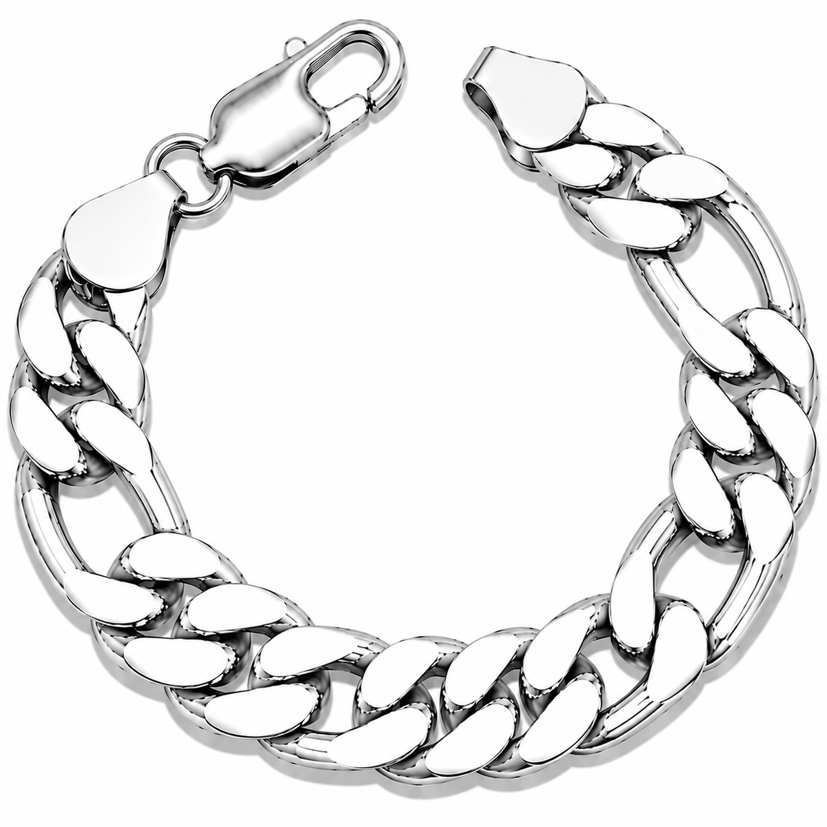 925 Sterling Silver Figaro Chain Bracelet – 13mm