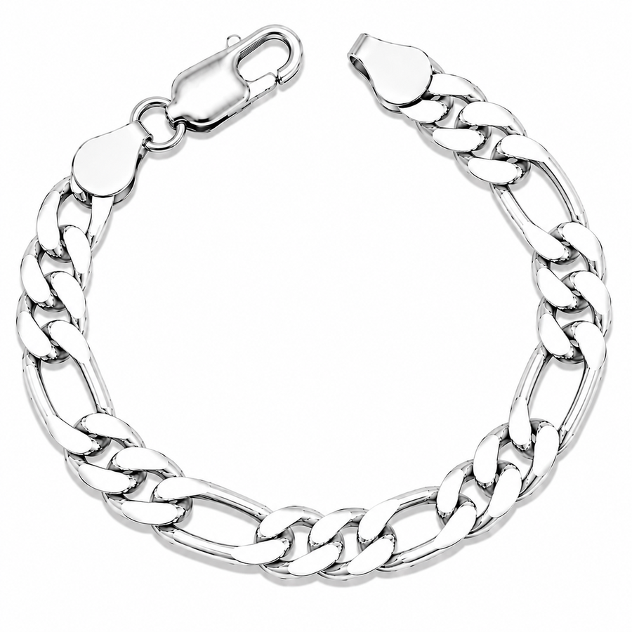 925 Sterling Silver Figaro Chain Bracelet – 6.6mm