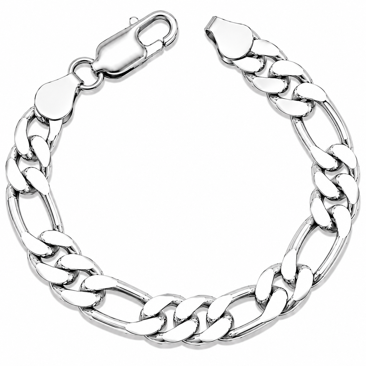 925 Sterling Silver Figaro Chain Bracelet – 7.8mm