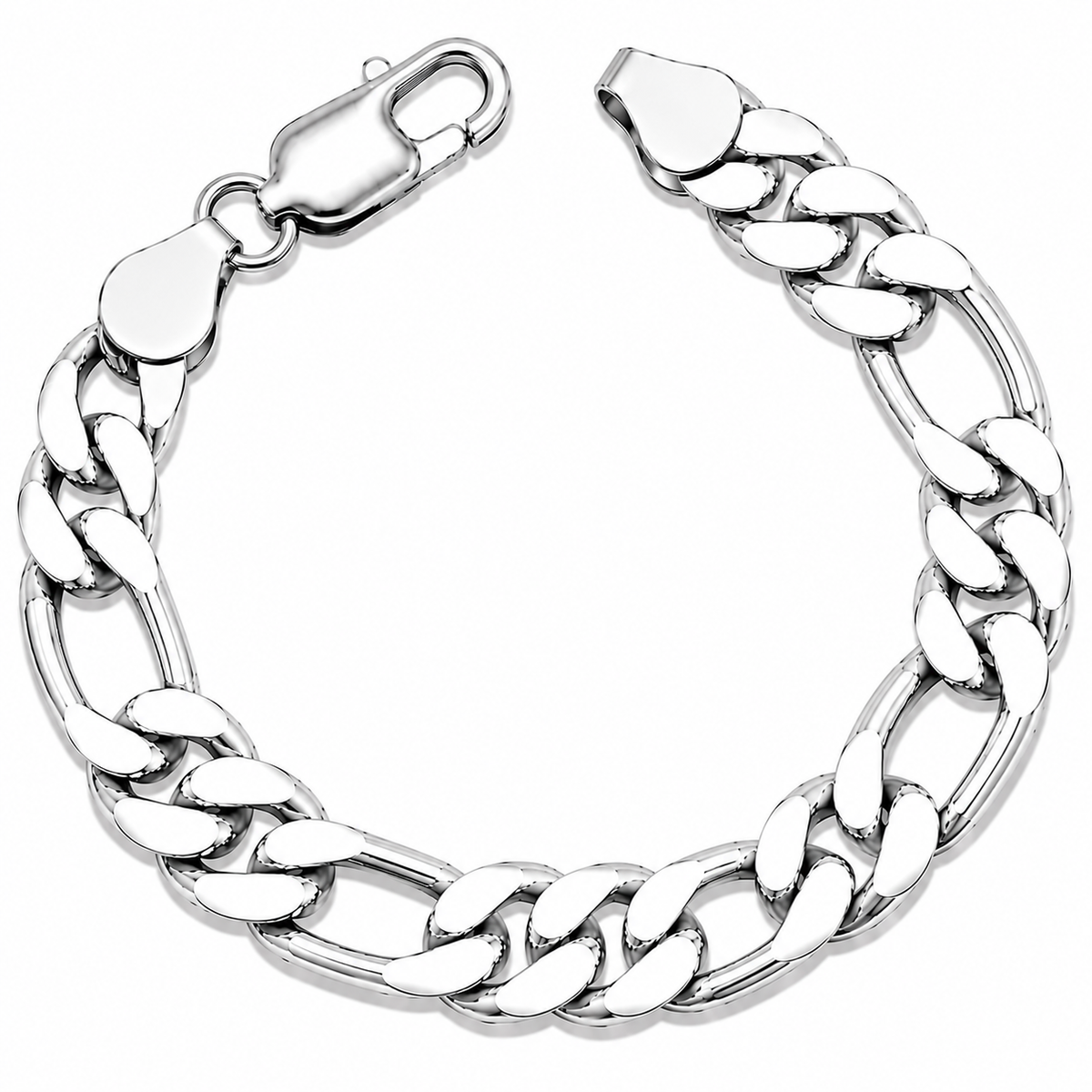 925 Sterling Silver Figaro Chain Bracelet – 8.4mm