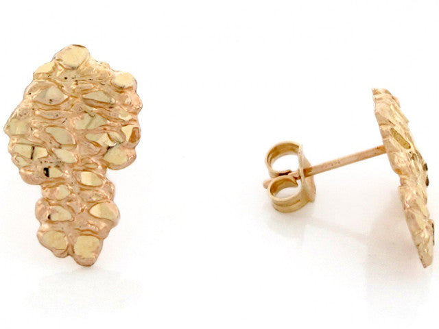 10K Gold Africa Nugget Stud Earrings – Small