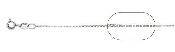 0.8mm Rhodium-Plated Sterling Silver Box Chain