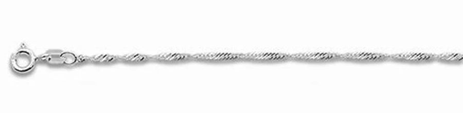 1.4mm Rhodium-Plated Sterling Silver Singapore Chain
