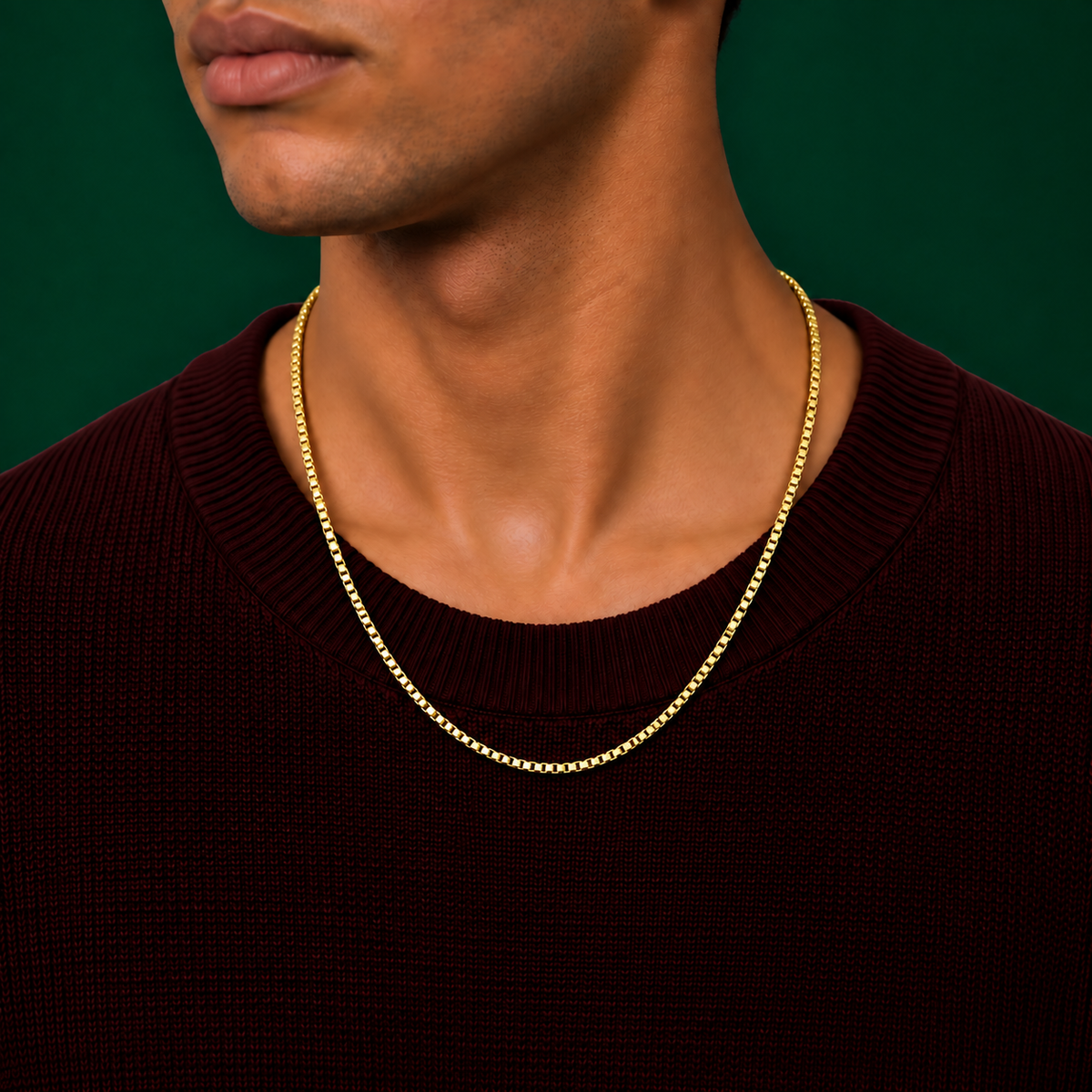 0.8mm Gold-Plated Sterling Silver Box Chain