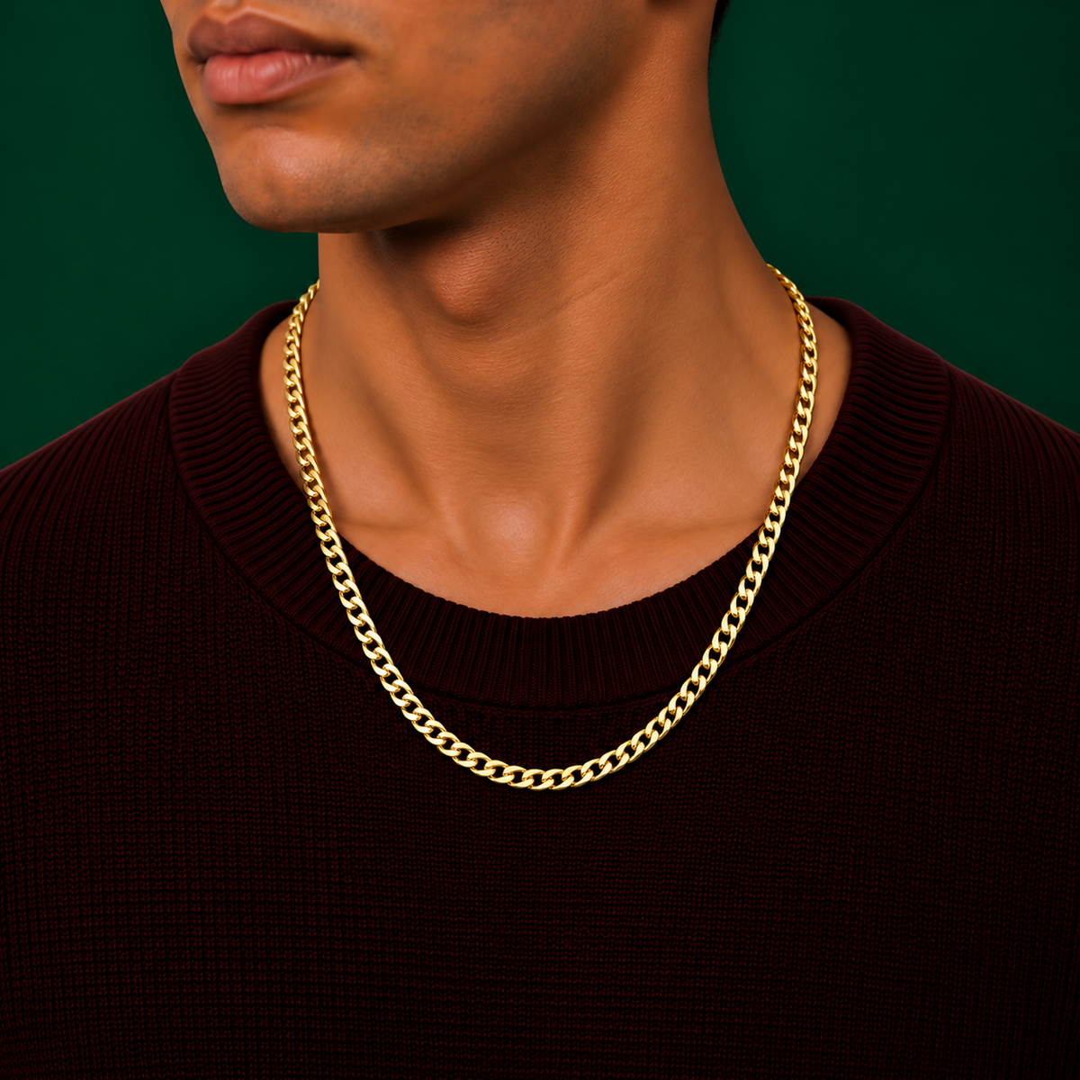 2.8mm Gold-Plated Sterling Silver Curb Chain