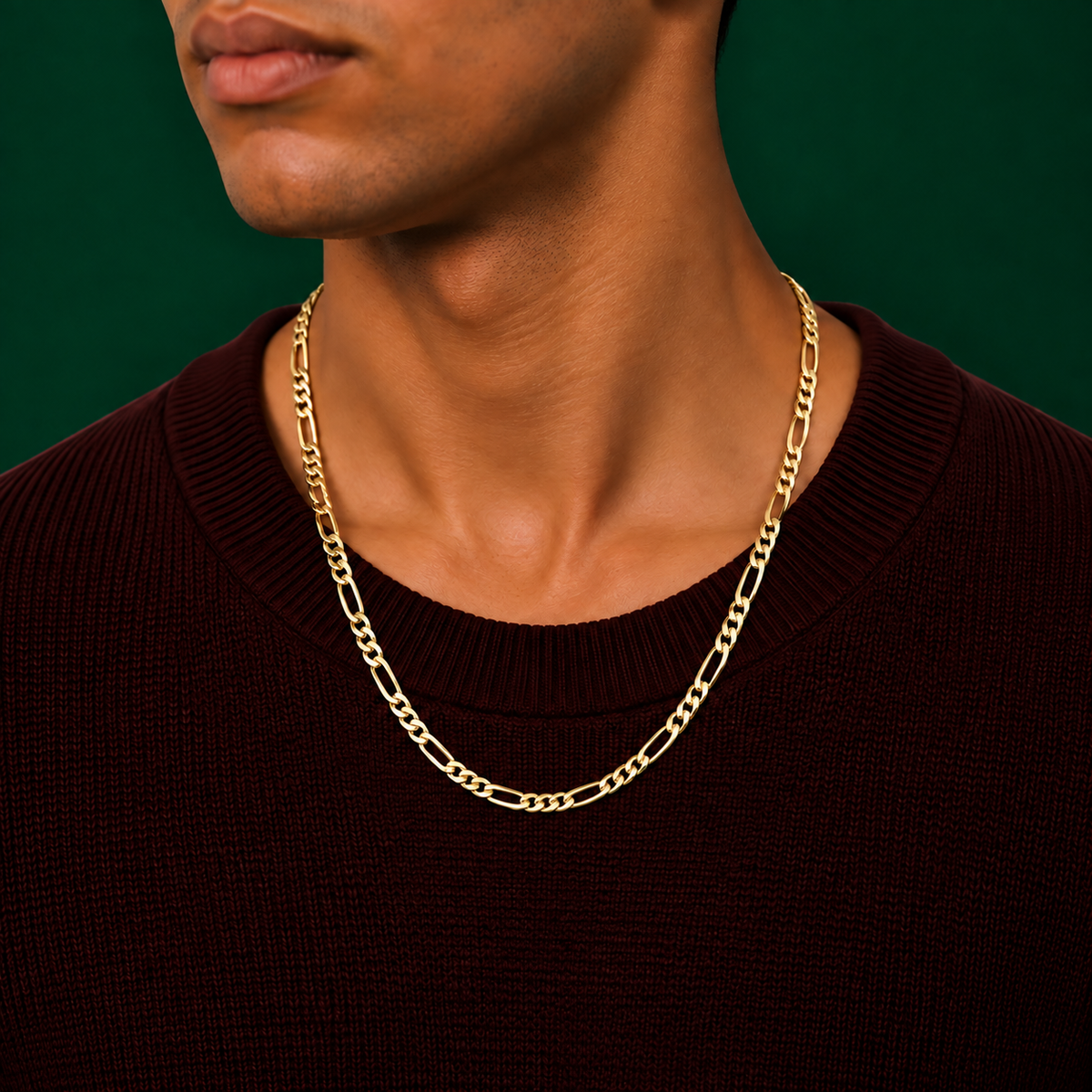 2.7mm Gold-Plated Sterling Silver Figaro Chain