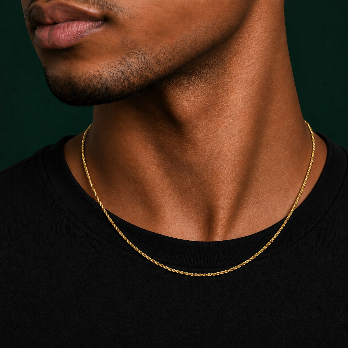 2mm Gold-Plated Stainless Steel Rope Chain