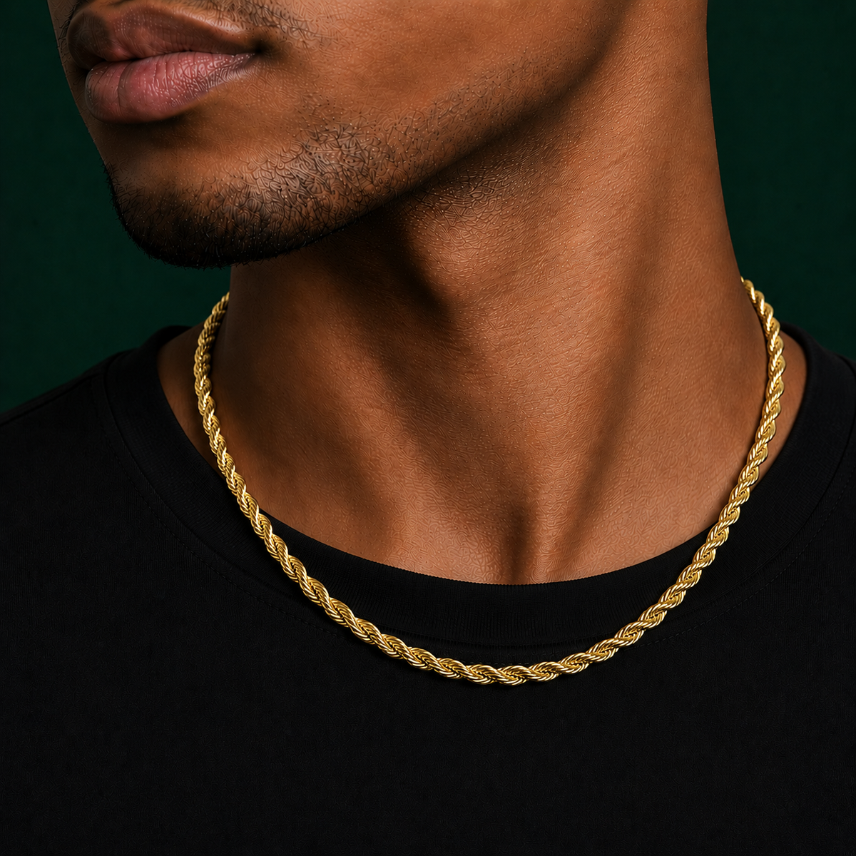 3mm Gold-Plated Stainless Steel Rope Chain