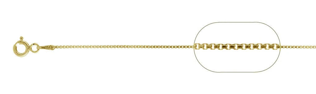0.8mm Gold-Plated Sterling Silver Box Chain