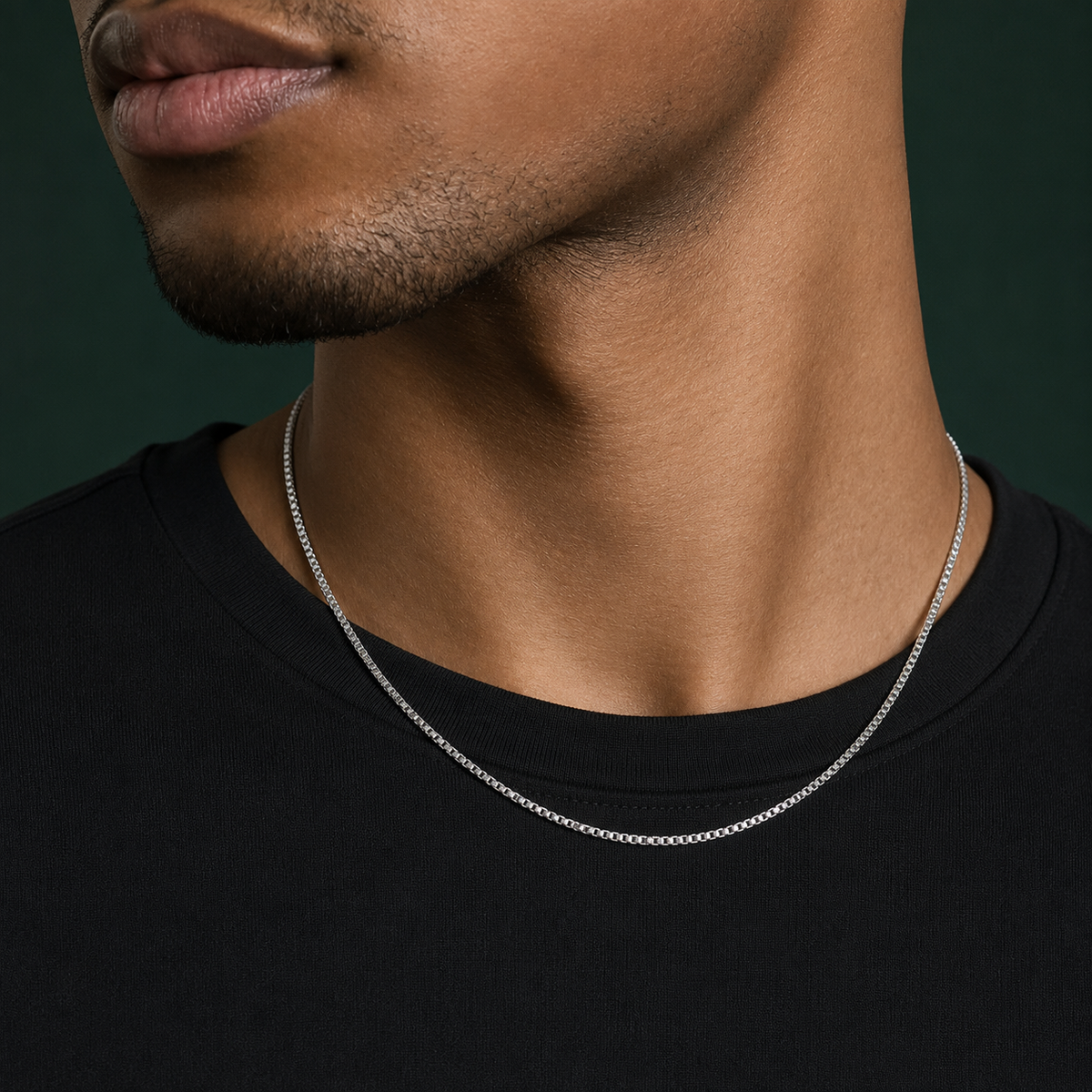 0.8mm Rhodium-Plated Sterling Silver Box Chain