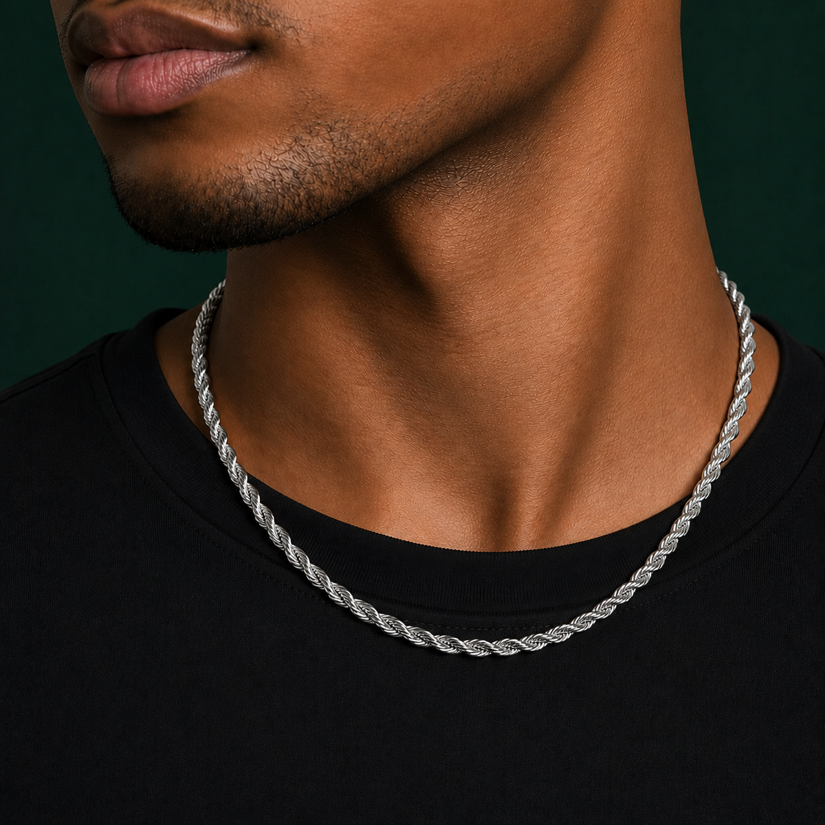 2.0mm Rhodium-Plated Sterling Silver Rope Chain