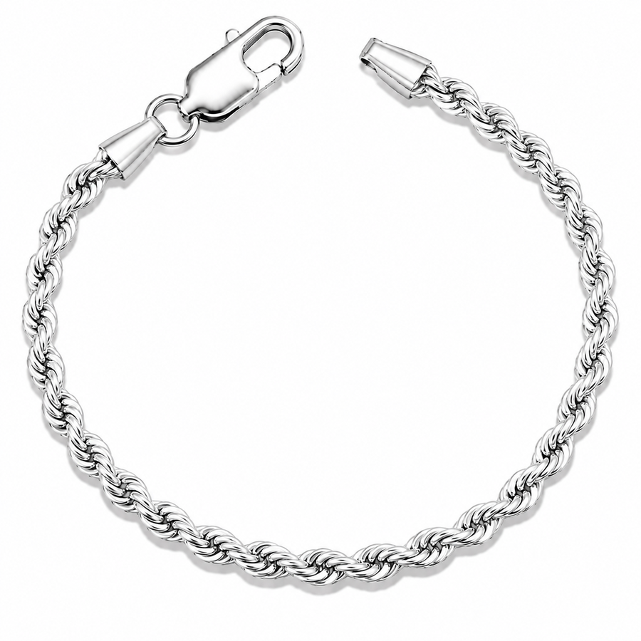 925 Sterling Silver Rope Chain Bracelet – 2.5mm