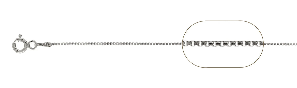 925 Sterling Silver Box Chain Necklace – 0.8mm