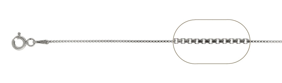 925 Sterling Silver Box Chain Necklace – 0.8mm