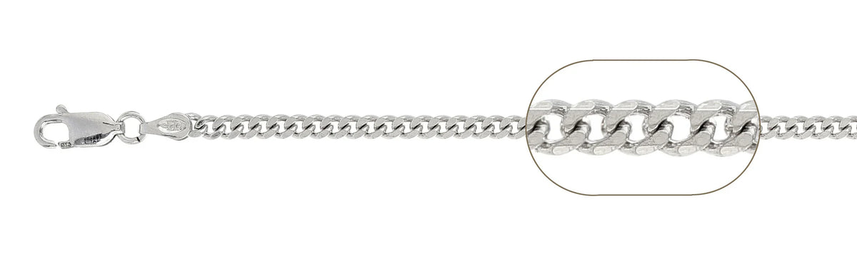 925 Sterling Silver Curb Chain Necklace – 3mm