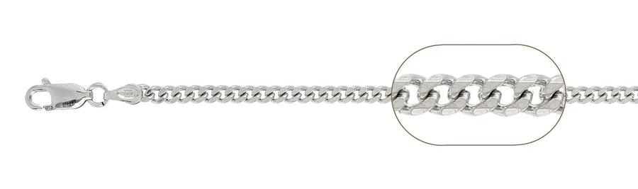 925 Sterling Silver Curb Chain Necklace – 3mm