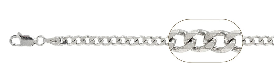 925 Sterling Silver Curb Chain Necklace – 4mm