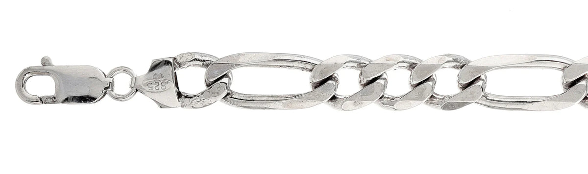 925 Sterling Silver Figaro Chain Necklace – 10.7mm