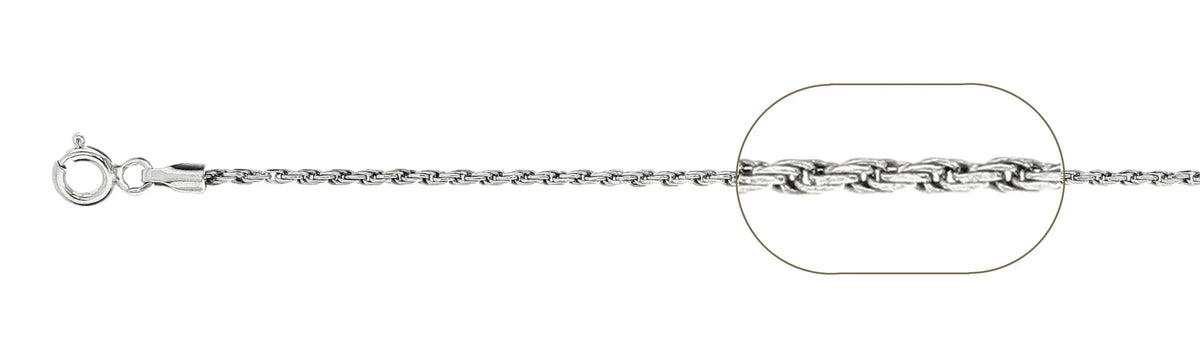 925 Sterling Silver Rope Chain Necklace – 1.4mm