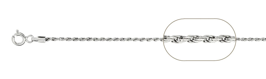 925 Sterling Silver Rope Chain Necklace – 1.4mm