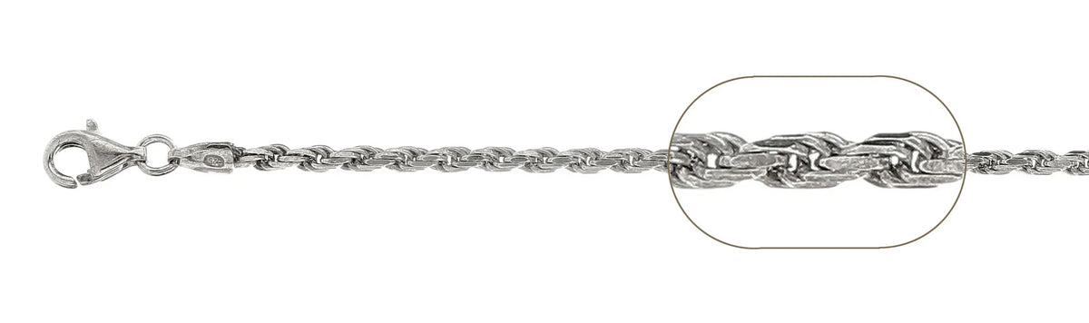 925 Sterling Silver Rope Chain Necklace – 2.8mm