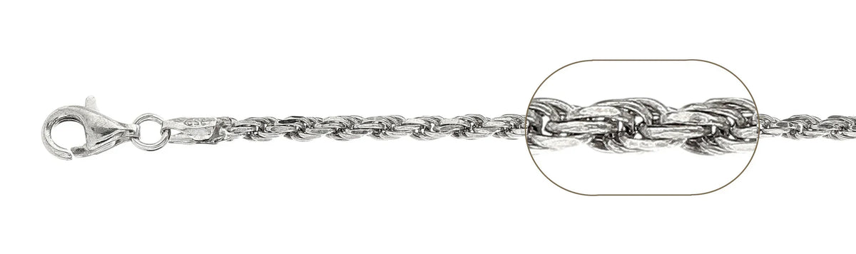 925 Sterling Silver Rope Chain Necklace – 3.7mm