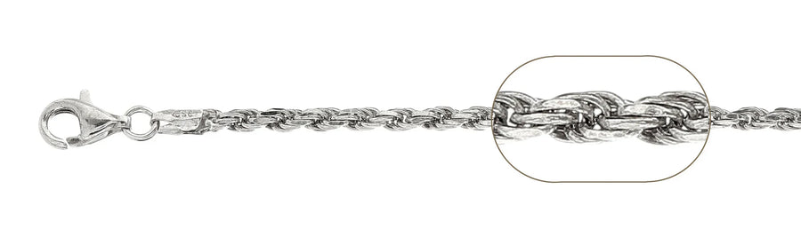 925 Sterling Silver Rope Chain Necklace – 3.7mm